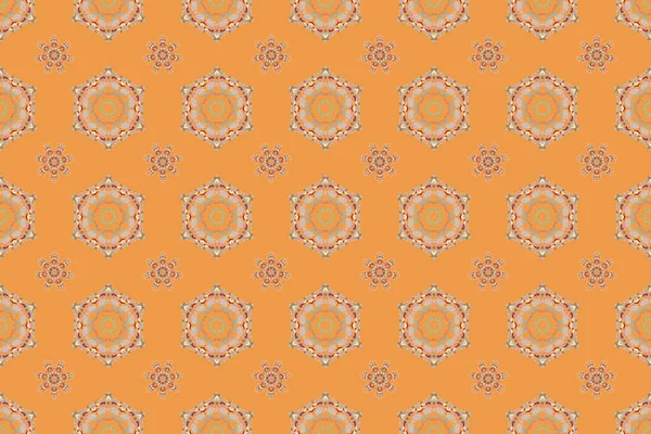 Motif Damassé Sans Couture Dans Les Couleurs Orange Beige Papier — Photo