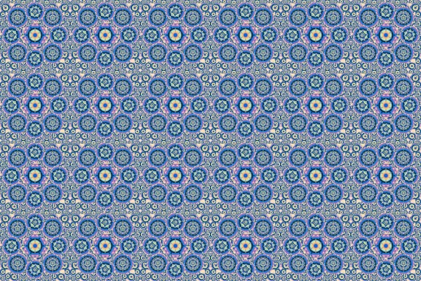 ラスターフラワーパターンを繰り返します 花柄プリント ブルー バイオレット ベージュのモダンなモトリーフラワーシームレスパターン — ストック写真