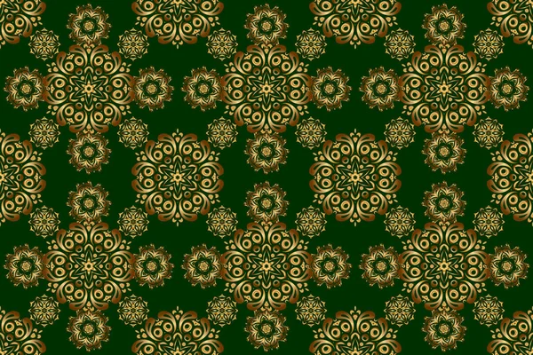 Ilustración Trama Patrón Clásico Tradicional Colores Oro Verde Ornamento Oriental —  Fotos de Stock