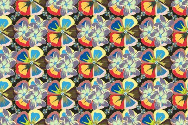 Raster çizimi iç tasarım, baskı, web ve tekstil tasarımı için iyidir. Plumeria çiçekleriyle optik yanılsama. Pembe, sarı ve yeşil renkli çiçeklerin kusursuz dokusu..