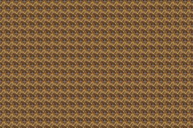 Gri, sarı ve kahverengi renklerde kusursuz desen. Raster el çizimi gri, sarı ve kahverengi amber çiçekleri.