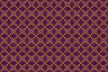 Raster kusursuz altın Noel süsü deseni. Mor arkaplanda parlak arkaplan çizimi.