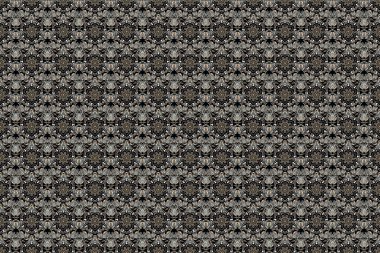 Gri renklerle kusursuz soyut kabile deseni. Raster illüstrasyonu. El yapımı etnik doku, hayal gücünün uçuşu..