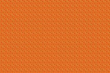 Raster Golden Mehndi turuncu üzerinde kusursuz desen. Geleneksel Hint tarzı, kına dövmeli altın elementler, altın çıkartmalar, mehndi ve yoga tasarımı, kartlar ve baskılar..