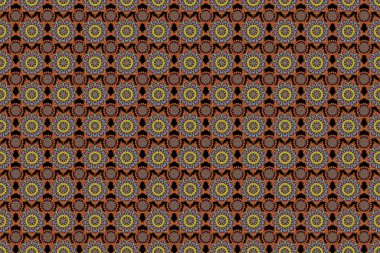 Dekoratif tasarım unsuru filigran hat sanatı. Retro dikişsiz antika şekilli akanthus. Raster illüstrasyonu. Kahverengi, yeşil ve gri klasik barok süsü..