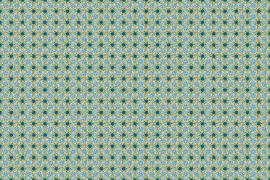 Geometrik elementlere sahip soyut, pürüzsüz bir desen. Hayranlar Noel eskizini şekillendirdi. Yeni yıl 2019 tatil süsü. Sarı, bej ve mavi renkli süsler..