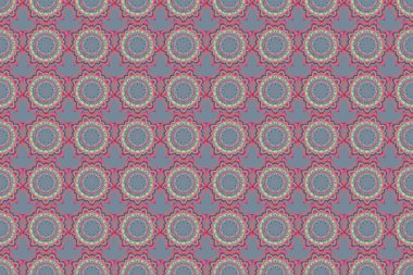 Süslü sınır. Raster kusursuz desen. Kusursuz kumaş deseni, gri ve pembe klasik duvar kağıdı..