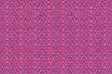 Raster illüstrasyonu. Pembe, kahverengi ve sarı renklerde. Ikat damaske desensiz arkaplan fayansı.