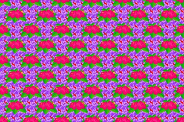 Soyut raster arka planı. Çiçeksiz desenli, çiçek açan çiçekli ve kırmızı arka planda yapraklı. Engelli çiçekli şık duvar kağıtları.