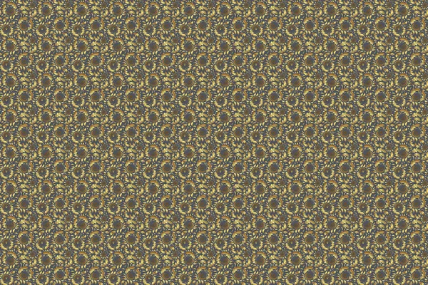 Raster Elements Golden Templates Golden Floral Seamless Pattern Gray Ornate — Stock Photo, Image