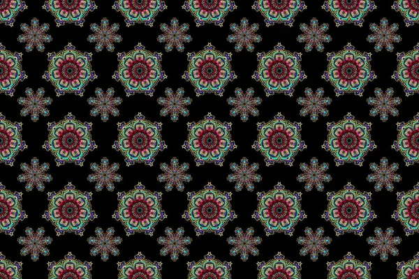 Multicolor texture. Graphic modern pattern. Abstract pattern in Arabian style. Seamless raster background.