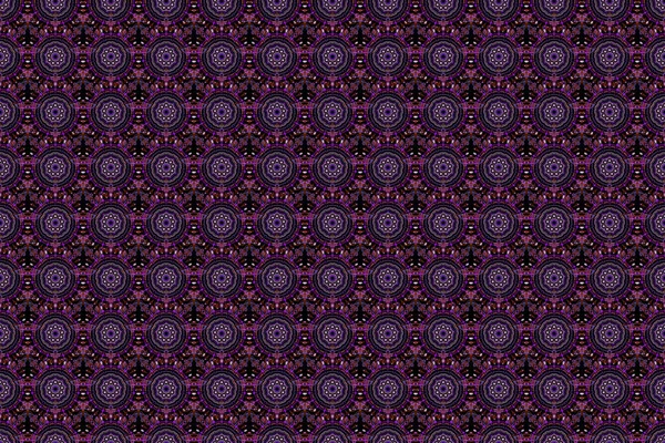 Шпалери Бароко Безшовний Растровий Фон Фіолетовий Чорному Тлі Квітковий Безшовний — стокове фото