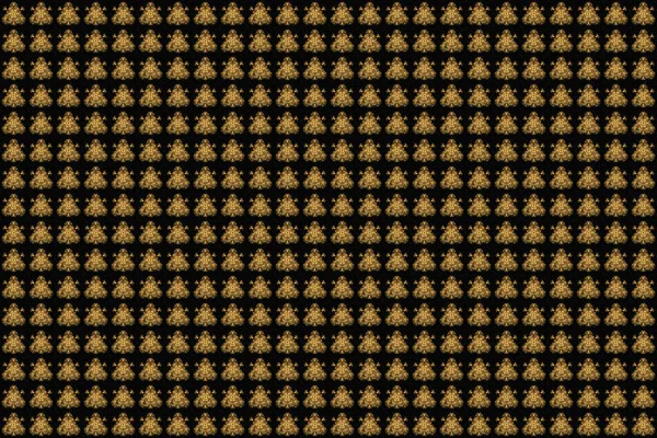 Круглый Орнамент Переплетенными Ветвями Цветами Кудрями Арабеск Золотая Мандала Черном — стоковое фото
