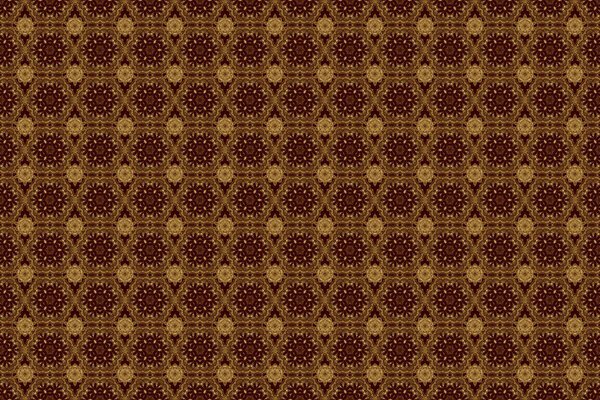 Art deco style. Abstract geometric modern background. Shiny backdrop. Brown and gold seamless pattern. Texture of gold foil. Polka dots, confetti.