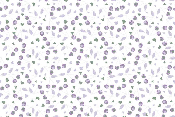 Seamless Floral Pattern Little Abstract Cherry Violet Green Blue Colors — Stock Photo, Image