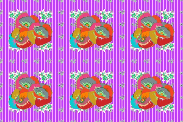 Цветущие Джунгли Растровая Иллюстрация Мотли Бесшовный Экзотический Узор Многими Розовыми — стоковое фото