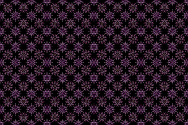 Violet Gray Purple Abstract Floral Ornament Raster Seamless Pattern Abstract — Stock Photo, Image