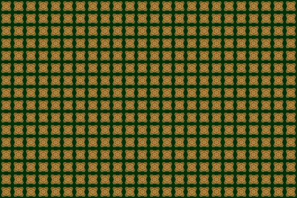 Raster Cirular Abstract Mandalas Pattern Золотая Мандала Зеленом Стадионе Арабеск — стоковое фото