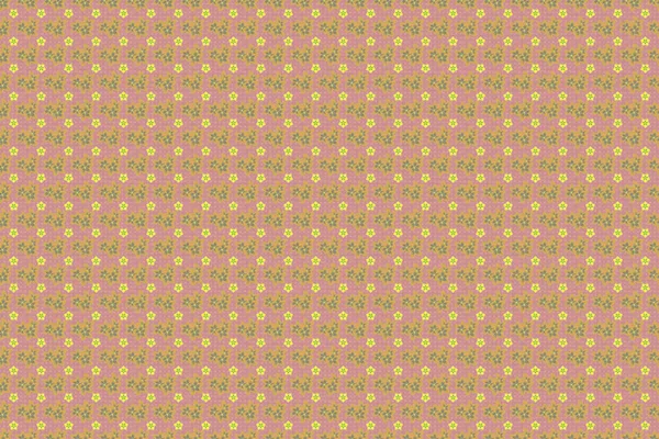 Handgetekende Raster Illustratie Kleine Bloemen Roze Beige Gele Kleuren Bloemenraster — Stockfoto