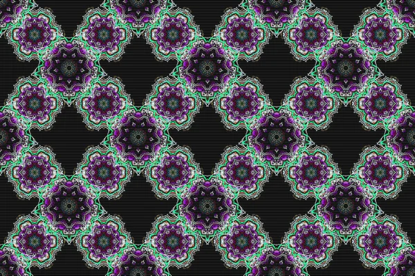 Glitter Seamless Pattern Black Background Raster Luxury Sketch Blue Green — Stock Photo, Image