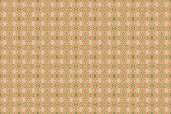 오렌지 노란색 분홍색 솔기없는 무늬는 현수막에 시대의 장식적 아라베스크 — 스톡 사진