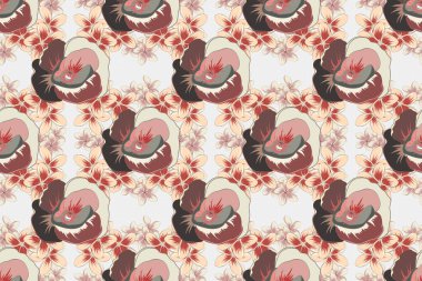 Renksiz çiçeksiz raster deseni.