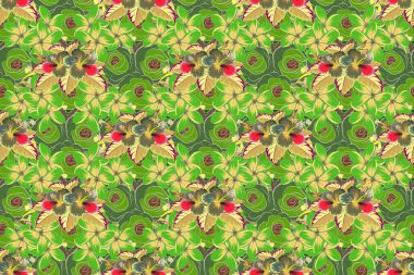 Kusursuz desenli çiçek deseni çizimi.
