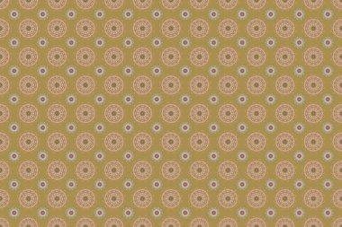 Raster illüstrasyonu. Bej, sarı ve kahverengi süsler, lamasyon desensiz, soyut şekiller..