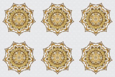 Dekoratif altın folyolu soyut oryantal mandala çerçevesi. Moda afişi için tasarım, kapak, randevu kartı, düğün ya da doğum günü partisi davetiyesi. Tavus kuşu tüylü altın sarısı mandala.