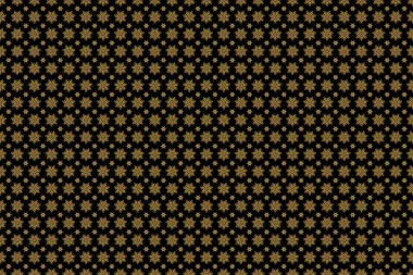 Klasik altın desenli, altın çiçekli süs desenli brokar desenli, cam desenli, çiçekli altın desenli siyah arkaplan..