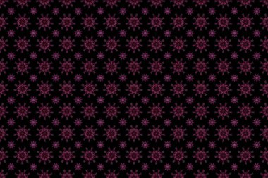 Örtü, poster, tişört ya da kumaş şablonu. Mor, pembe ve mor renkte Raster kış çizimi. El çizimi soyut kar taneleri pürüzsüz.