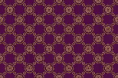 Altın gradyanı olan klasik, dikişsiz bir model. Zarif altın davetiye kartı, altın desenli ve mor arkaplanlı..