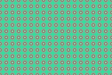 Raster illüstrasyonu. Damask arkaplan deseni yeşil ve pembe renklerde.