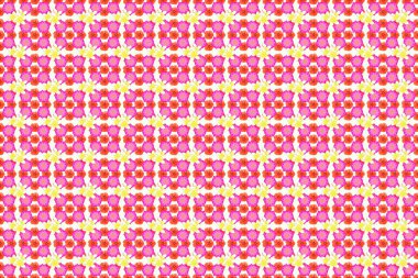 Geleneksel doğulu desensiz şal deseni. Raster çizgili, pürüzsüz desenli Plumeria çiçekleri. Kumaş, tekstil ve ambalaj kağıtları için dekoratif süs. Bej arkaplanda çiçek duvar kâğıdı.