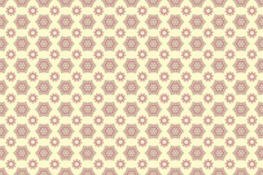 Ikat damaske desensiz arkaplan fayansı. Sarı, bej ve pembe renklerle.