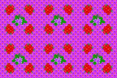 Soyut zarafet dikişsiz desen turuncu arka planda primula çiçekleri.