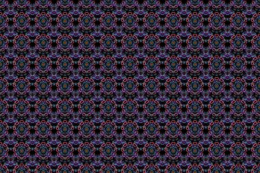 Bayram Şükran Günü için kusursuz bir şablon, kahverengi, mor ve mavi renklerle siyah zemin üzerine elle çizilmiş basit bir kış tasarımı..