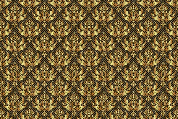 Растрова Ілюстрація Геометричний Безшовний Візерунок Шестикутними Формами Золотому Градієнті Чорному — стокове фото