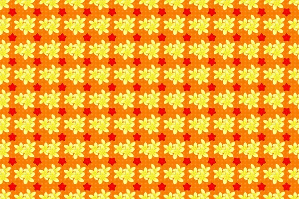 Abstract Elegance Raster Seamless Pattern Plumeria Flowers Orange Background — Stock Photo, Image