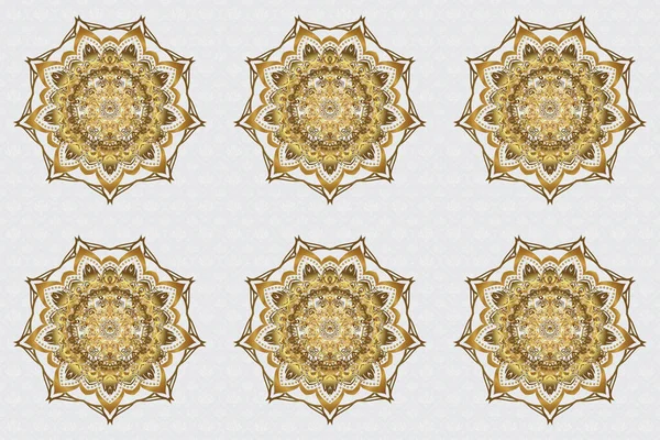 Abstrakt Orientalisk Mandala Ram Med Dekorativ Gyllene Folie Design För — Stockfoto