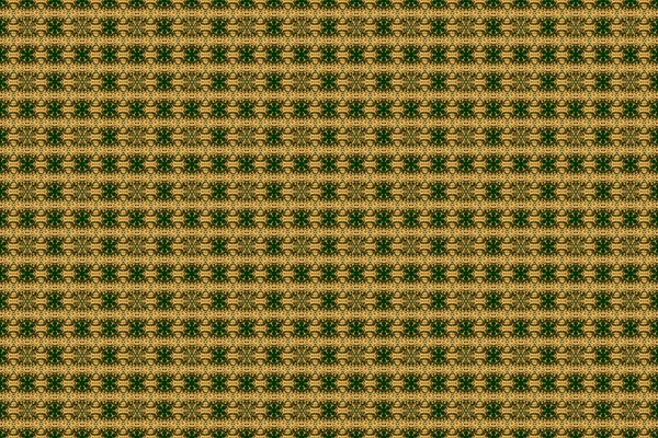 Adorno Vintage Verde Dorado Patrón Sin Costura Para Imprimir Textil — Foto de Stock