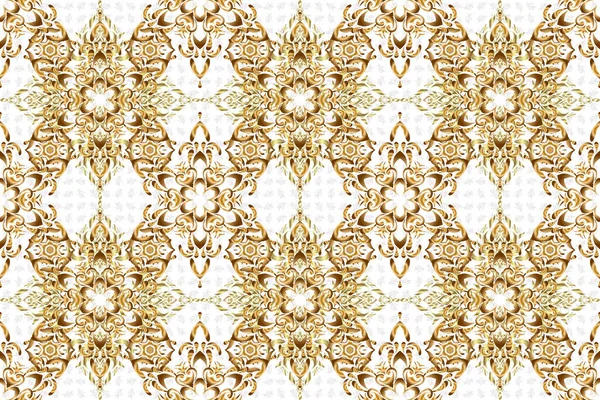 Golden seamless pattern for prints or digital. Abstract raster dynamic rippled surface, illusion of movement, curvature on a white background.