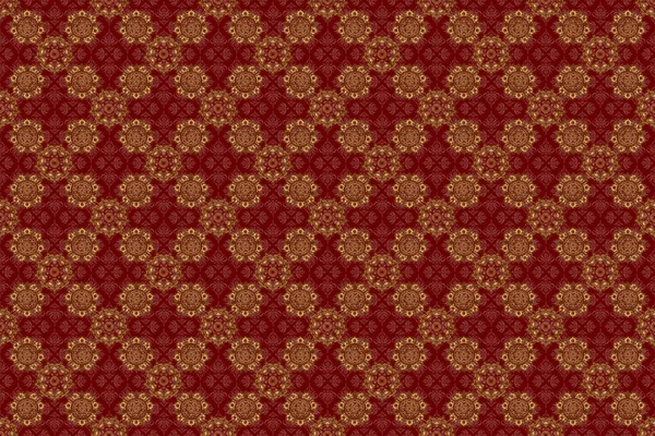 Rot Goldenes Muster Orientalisches Raster Klassisches Muster Nahtloses Abstraktes Muster — Stockfoto