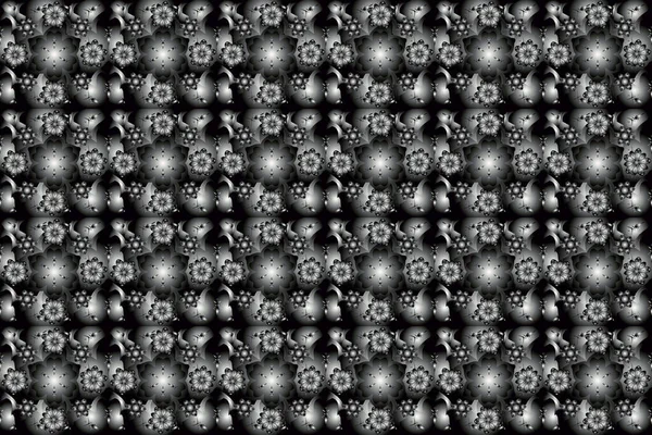 Stříbrný Abstraktní Geometrický Bezešvý Vzor Rastrový Stříbrný Gril Šedém Pozadí — Stock fotografie