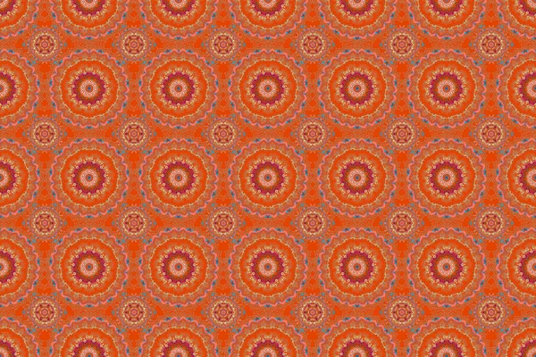 Den Farben Braun Orange Und Rosa Ikat Damast Nahtlose Muster — Stockfoto