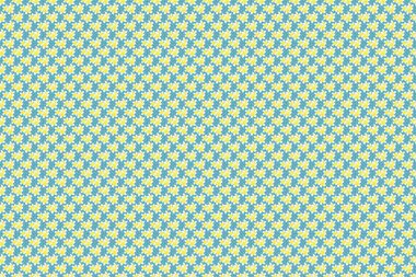 Beyaz, sarı ve mavi renklerde desensiz çiçek deseni. Raster illüstrasyonu. Şirin Raster Plumeria çiçek deseni..