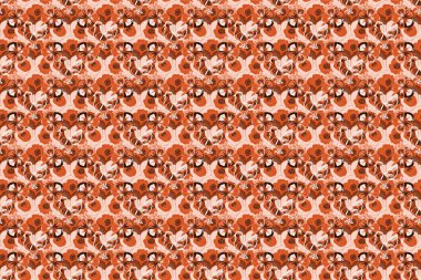 Pembe, kahverengi ve turuncu renklerde çiçeklerin kusursuz dokusu. Raster çizimi iç tasarım, baskı, web ve tekstil tasarımı için iyidir. Kozmos çiçekleri ile optik yanılsama.