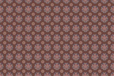 Çiçekli ve Mandala elementli zarif, pürüzsüz bir desen. Güzel pembe ve mavi el yapımı, pürüzsüz çizimler..