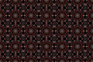 Güzel el yapımı, pürüzsüz raster çizimi. Çiçek ve Mandala elementleriyle kusursuz bir desen..