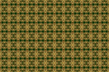 Düğün davetiyeleri, kartvizit, sertifika, logo şablonu için süs çiçekleri. Raster çemberi altın şebeke ve yeşil arka plandaki elementler. Süs tasarım şablonu.